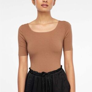 NWT LACAUSA Dawn‎ Bodysuit Scoop Back in Mocha